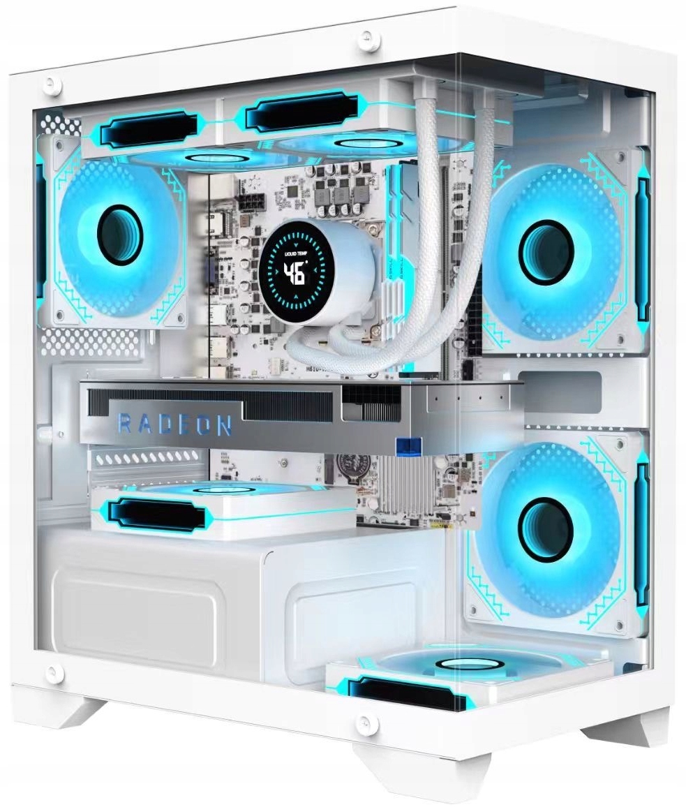 Obudowa Białe Akwarium Usb 3.0 Szkło Hartowane Piwnica Gaming 1x Rgb Fan