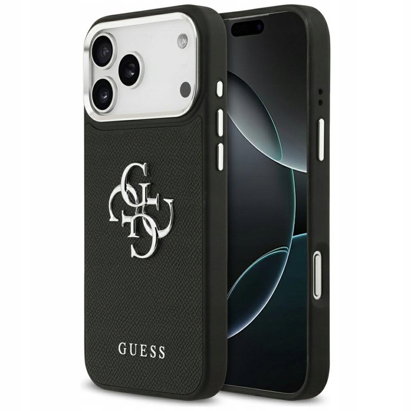 Guess Grained Big 4G Classic Logo Pouzdro pro iPhone 17 Pro Max (černé)
