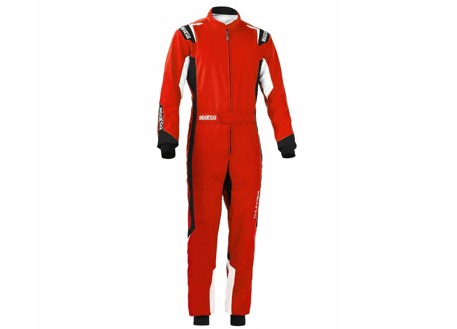 Karting kombinéza Sparco Thunder, homologácia Fia, farba červeno-čierna, XXL