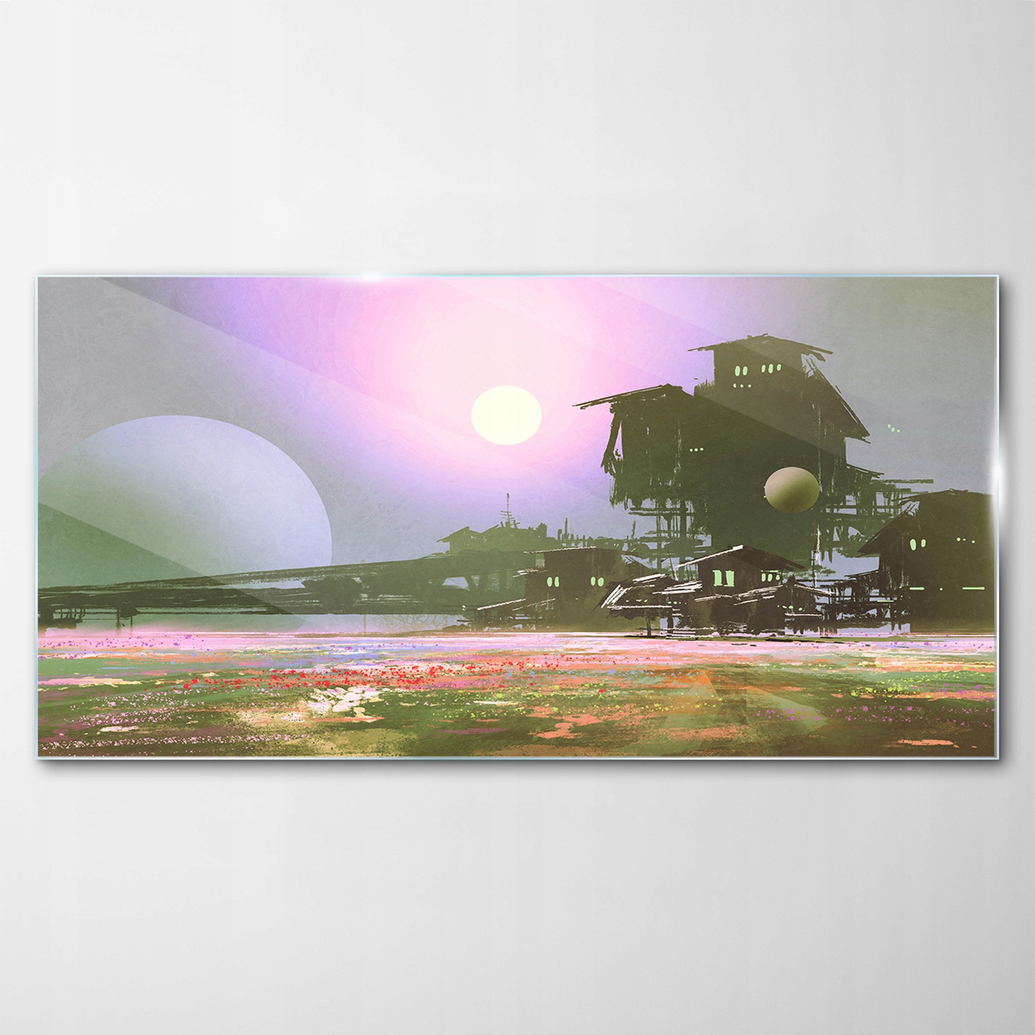 

Obraz Szklany Dekor Fabryka Kwiaty SciFi 120x60