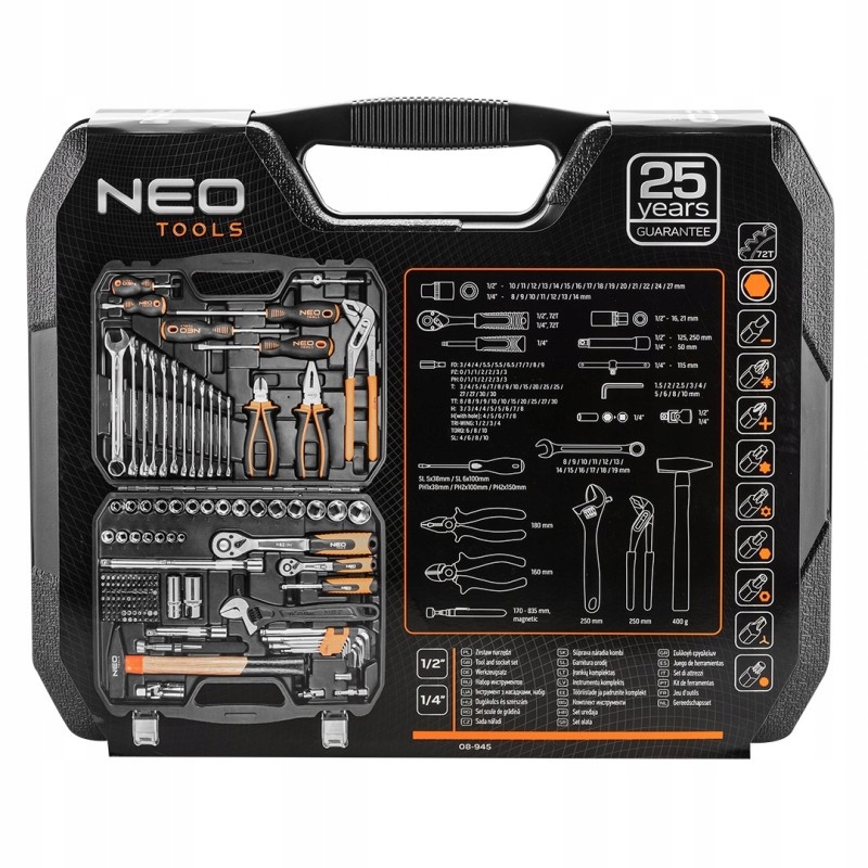 Zestaw narzedzi 143 szt NEO TOOLS KOMPLET 08 945 Producent code 08 945