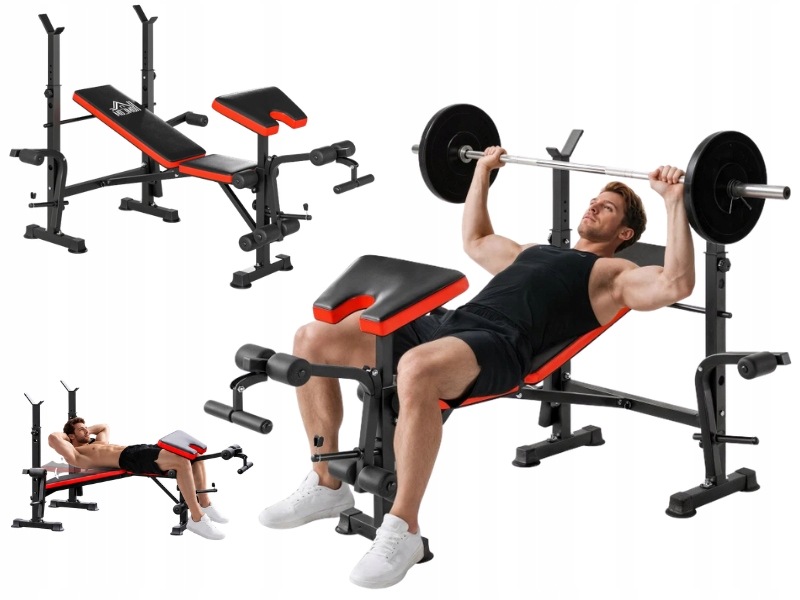 Ławka Treningowa Fitness Regulowana 3 Pozycje Stojak Nogi Butterfly 200 Kg