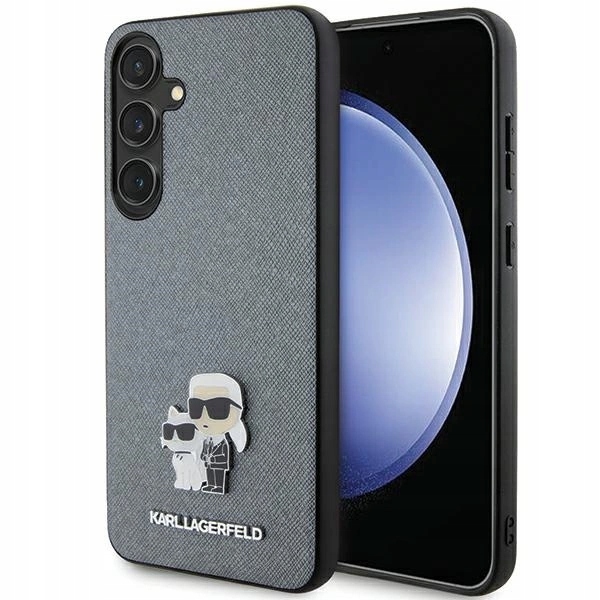 Pouzdro Karl Lagerfeld Saffiano Karl&Choupette Metal Pin pro Samsung Galaxy S24