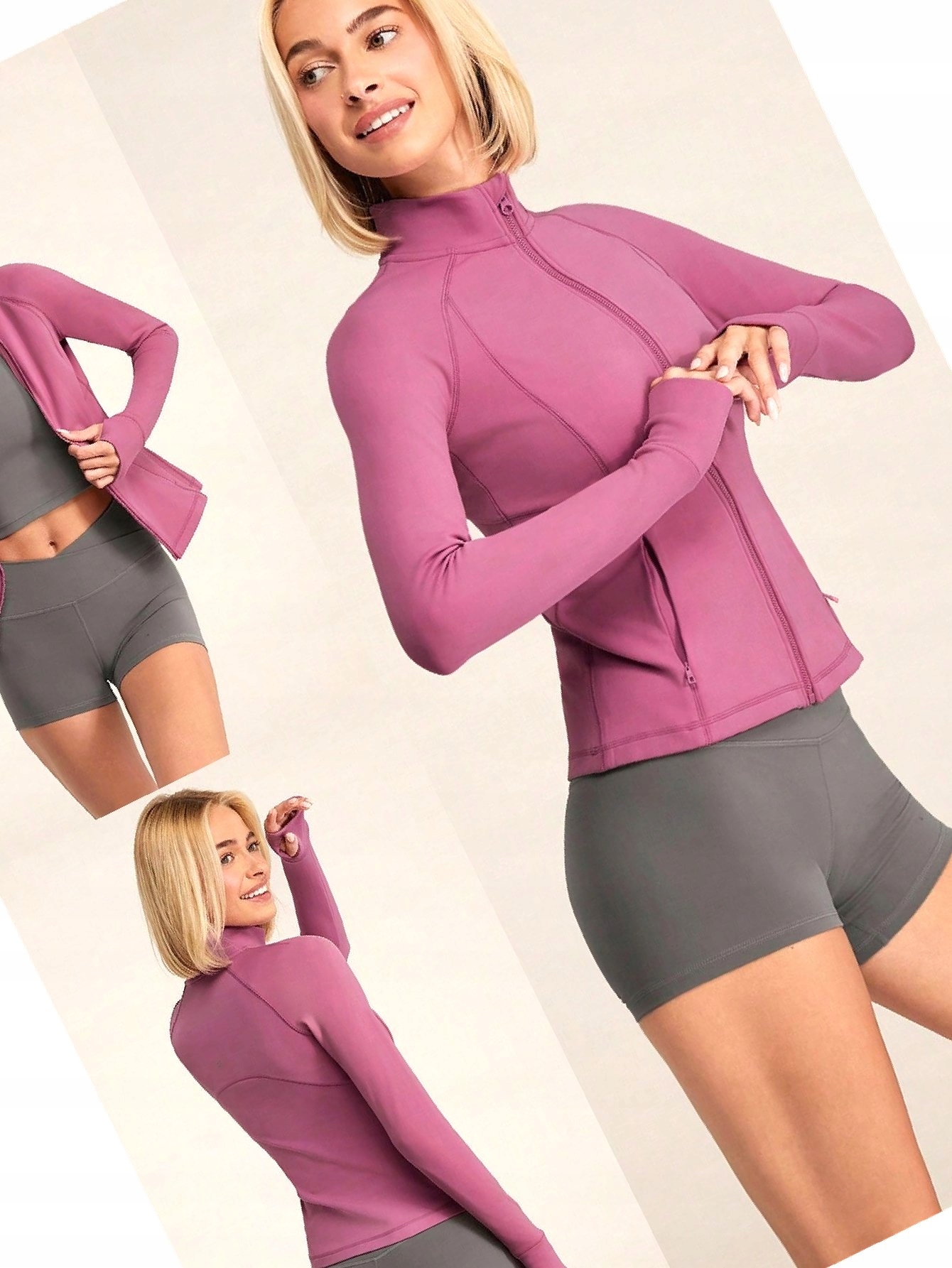 Mikina Slim Fit Tréninková Na Palce S Otvory Sportovní L 40