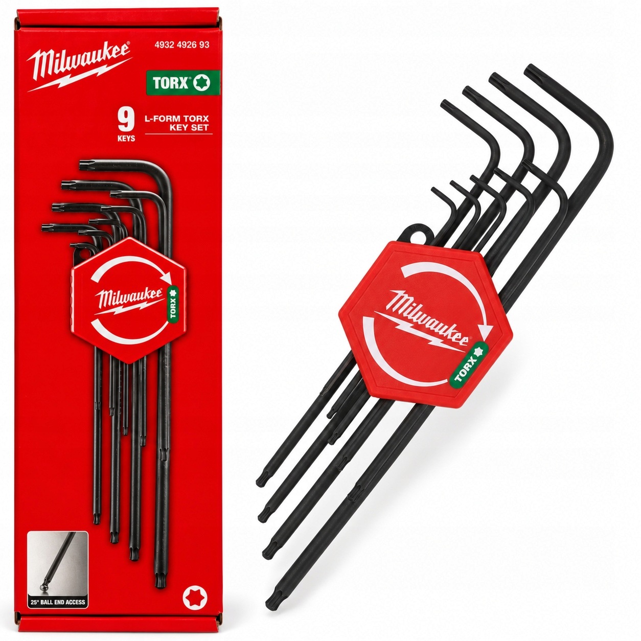 Zestaw kluczy Milwaukee klucze imbusowe z kulką Torx T8-T40 9 el.