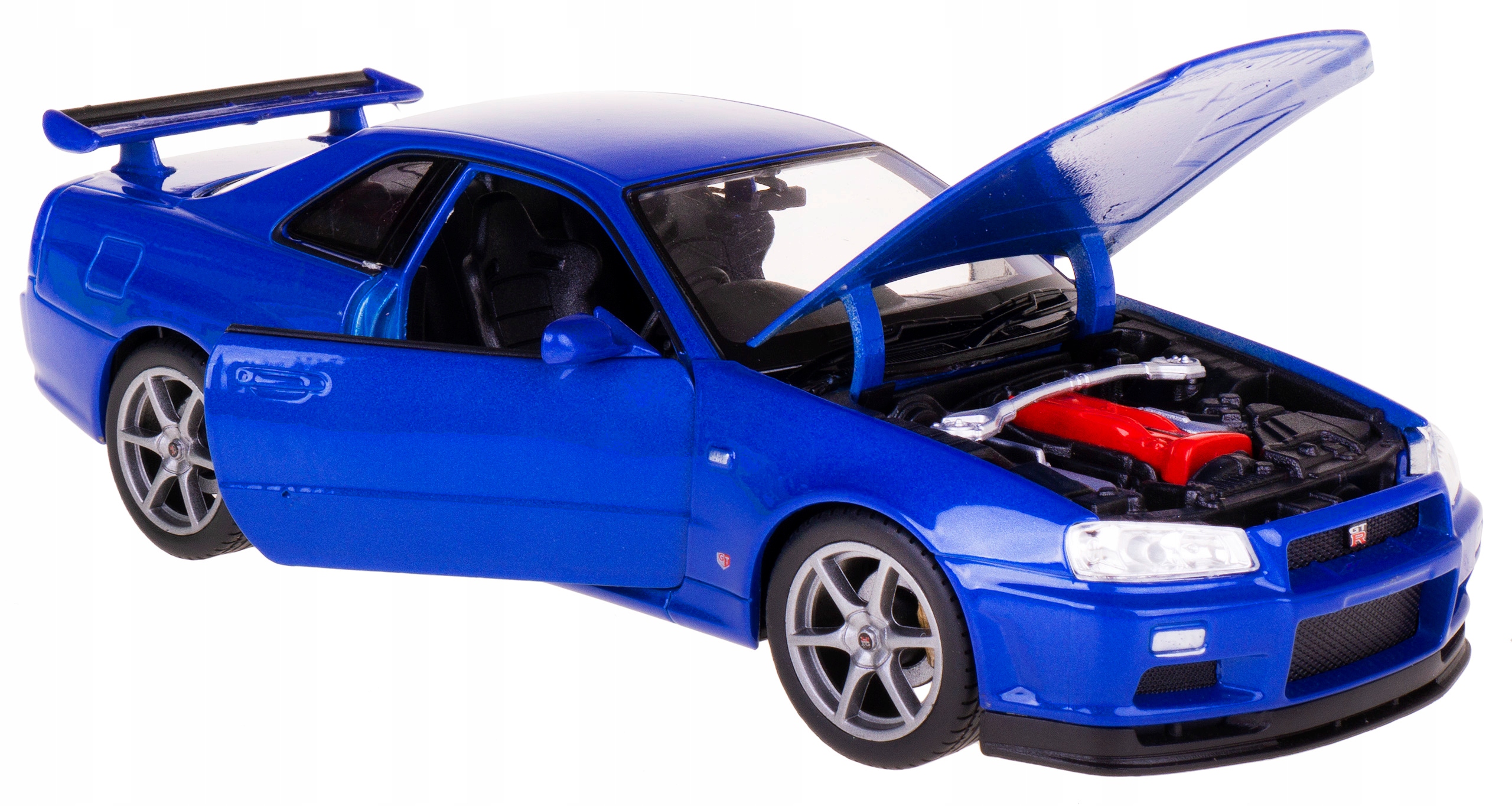 Nissan Skyline Gt-r R34 Model Kovový 1:24 Welly Modrý