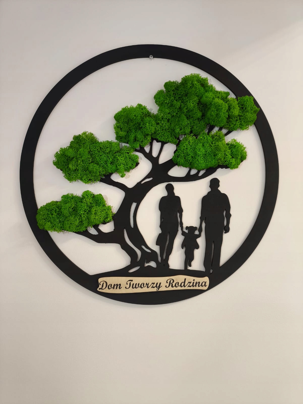 Obraz Nástenná dekorácia Strom Rodina Vylepené machom Kruh priemer 49 cm
