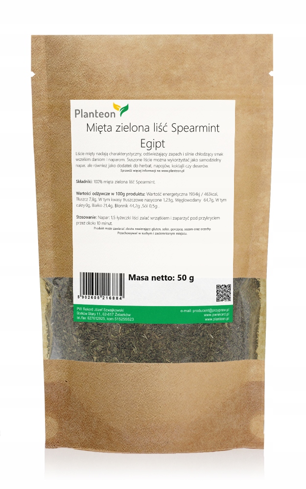 

Mięta zielona liść Spearmint Egipt na napar 50g