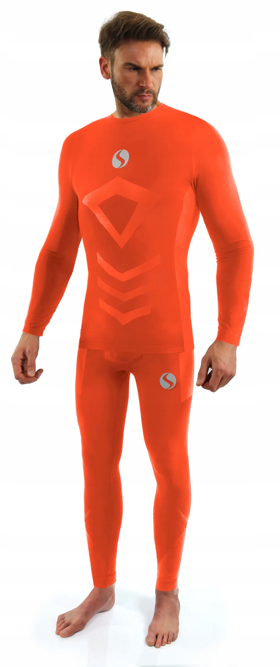 Sesto Senso Pánský dlouhý komplet Thermo CL40 CL42 Oranžový XXL/3XL