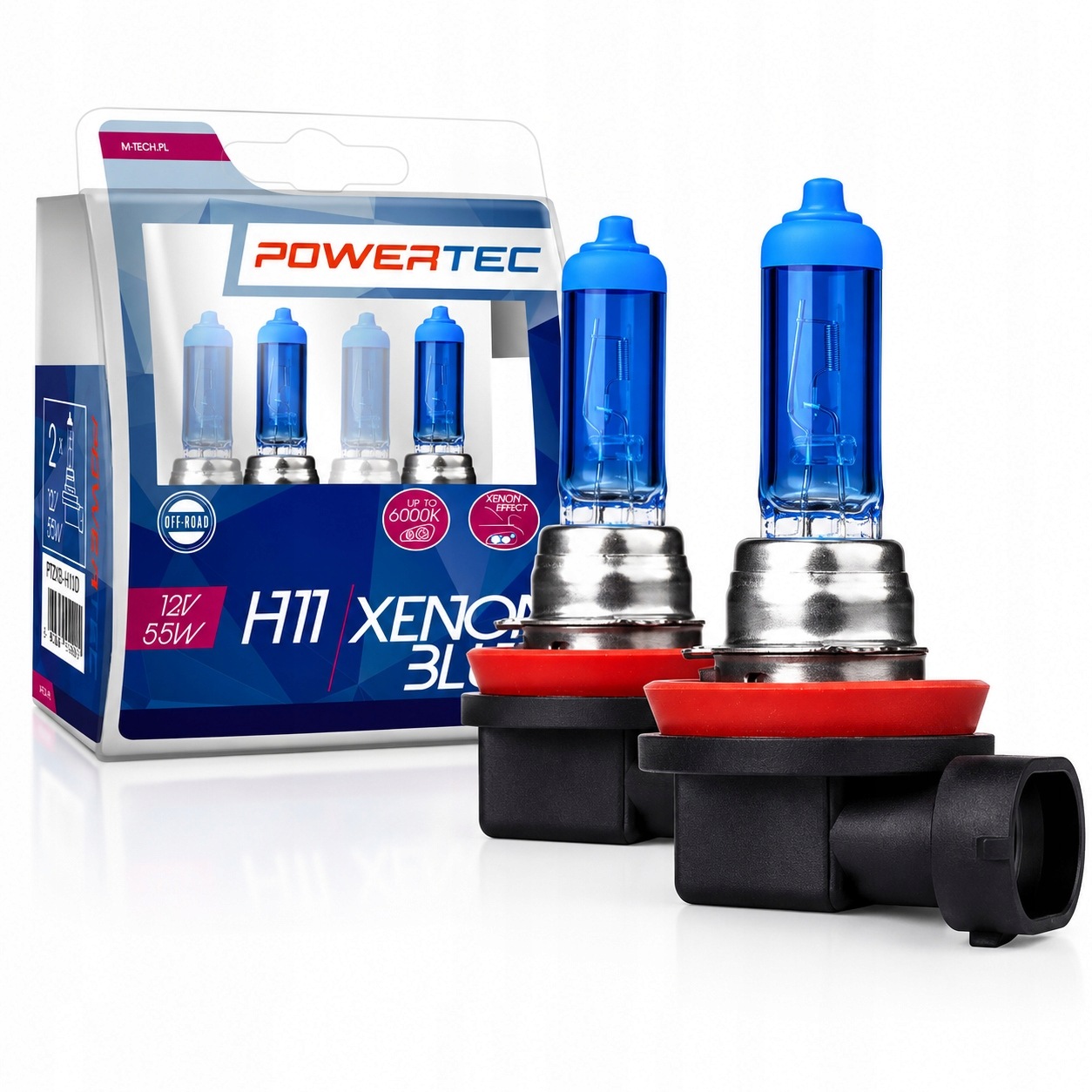 Żarówki halogenowe H11 12V 55W PGJ19-2 Powertec Xenon Blue M-tech 2szt.