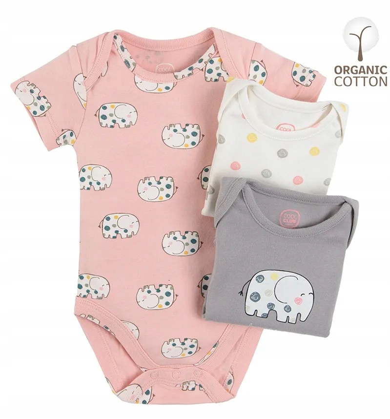 

Cool Club Body Krótki Rękaw 3szt 24-36 98cm Słoń