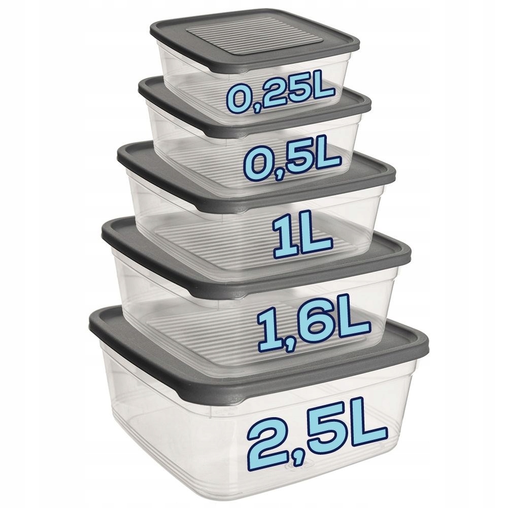 Pojemnik Pudełko na Żywność Jedzenie do Przechowywania Plastikowe Zestaw x5 Marka Orion