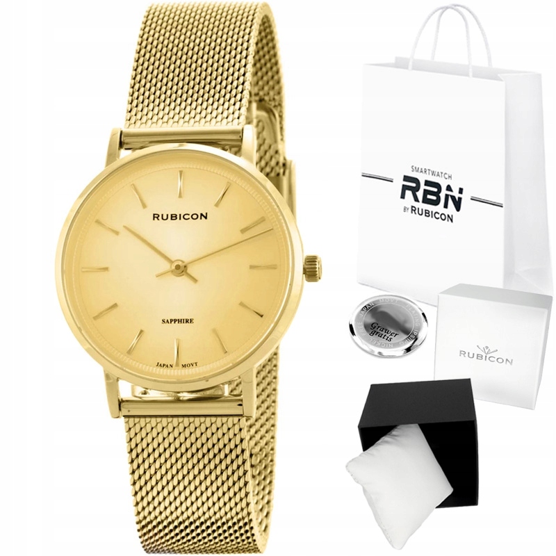 Dámské hodinky Rubicon RNBD88 Safírové Sklo – náramek ze síťoviny