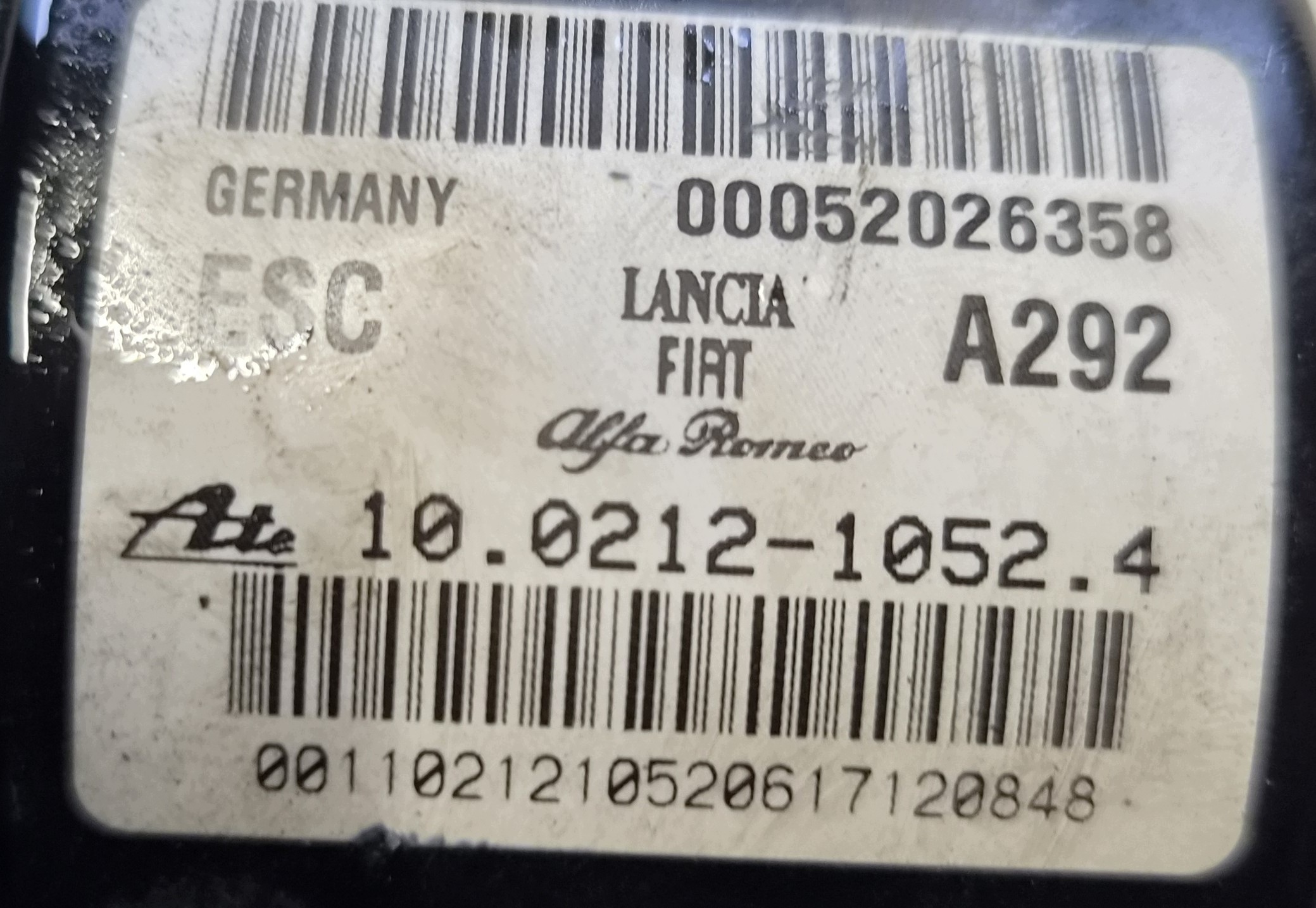 pumpa ABS 00052026358 FIAT DOBLO COMBO D