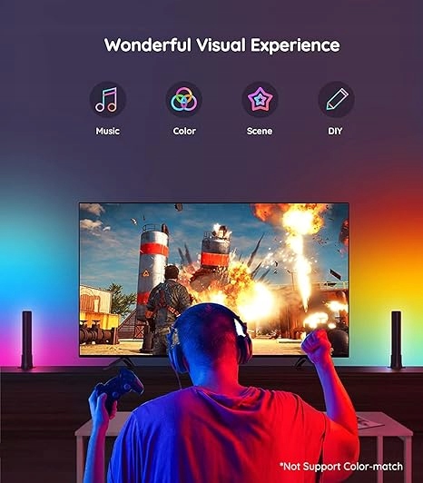 LISTWY LED GOVEE LAMPY STOJĄCE RGB INTELIGENTNE PANELE 400LM KOLOROWE PRO Moc 0 W