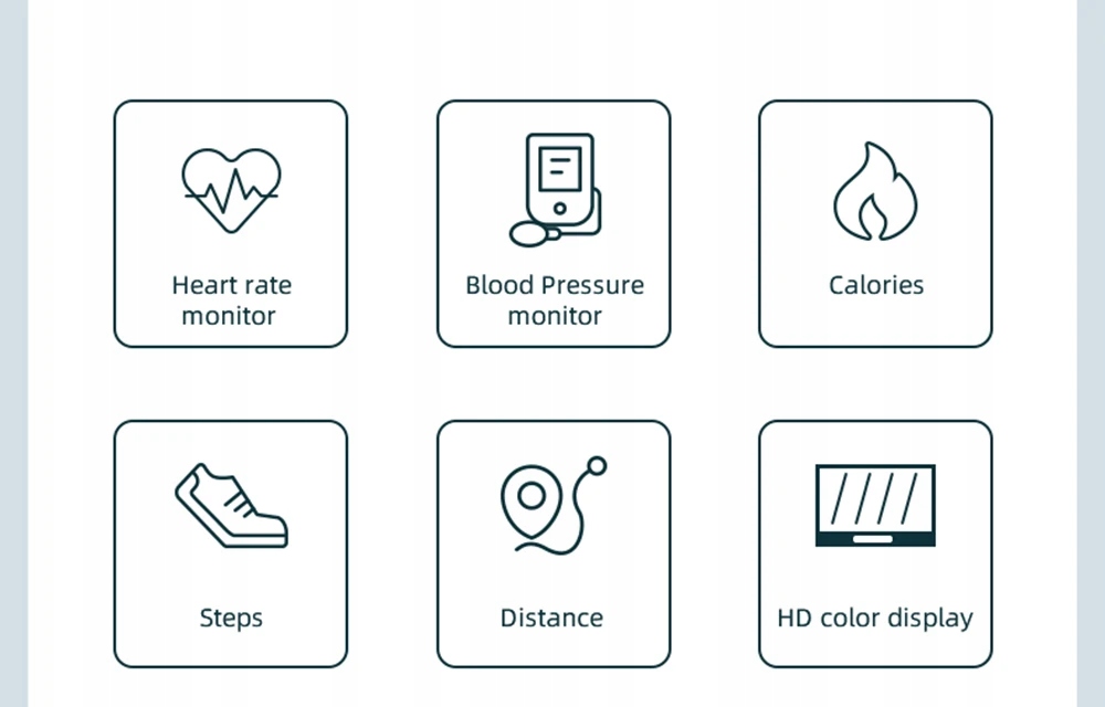 Smart Watch Heart Rate Blood Monitor Pressure Przeznaczenie bieganie