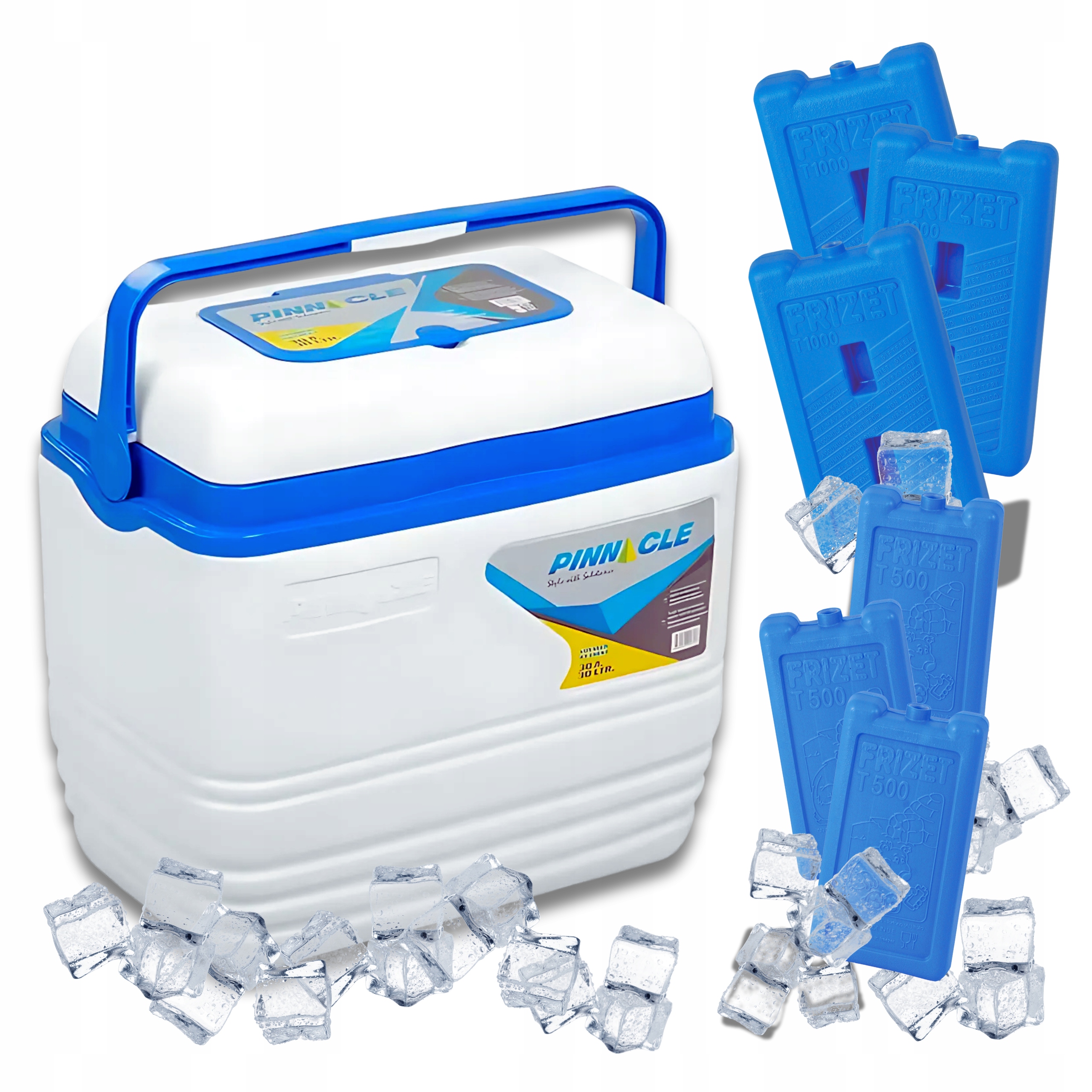 Turistická lednička 30 l Bílá Pinnacle Voyager 6 náplní, 3x 0,5 l, 3x 1 l