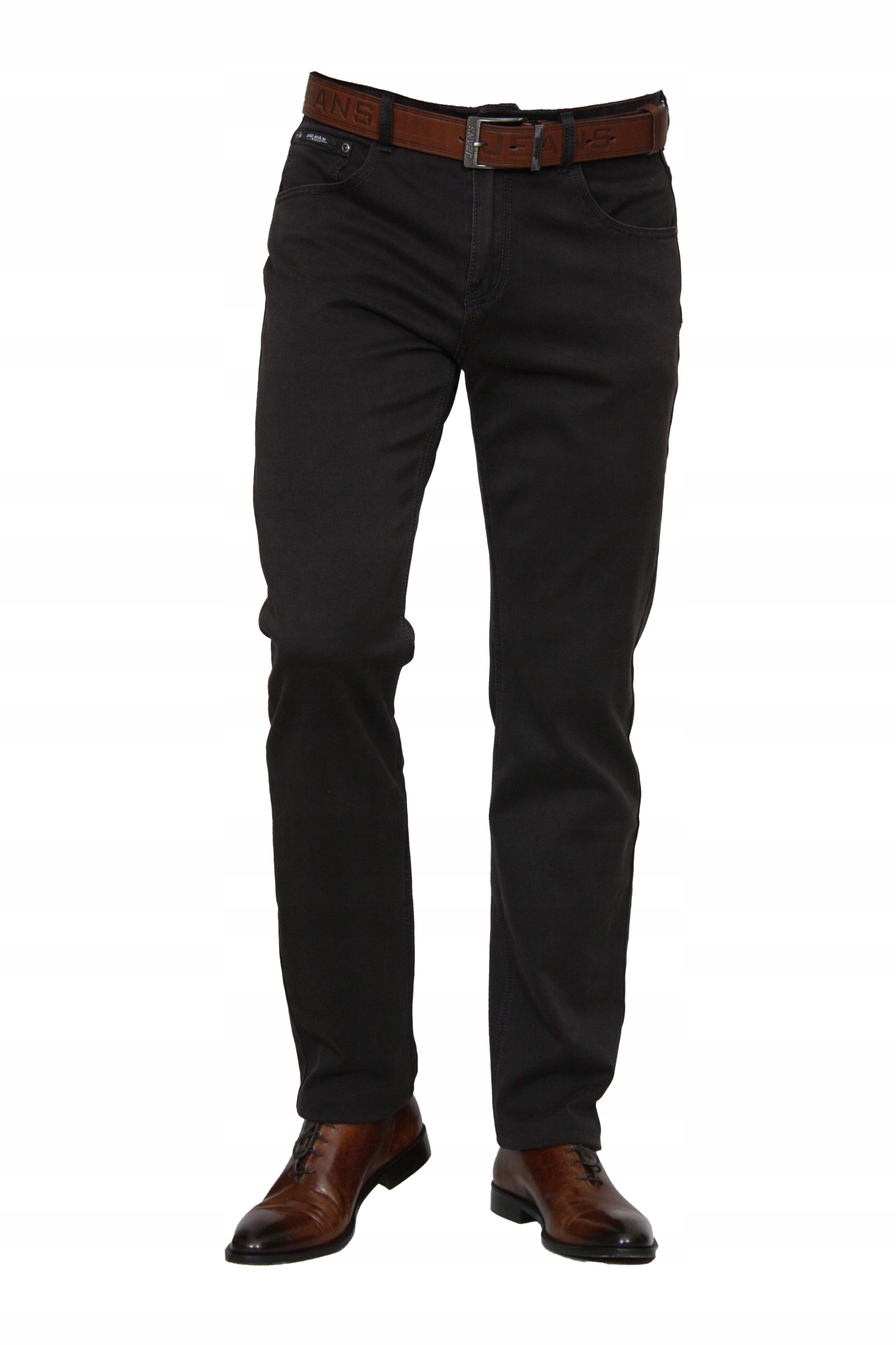 Pánské Klasické Kalhoty Bigman (hnědé) W49 L30 s obvodem pasu 132-134 cm