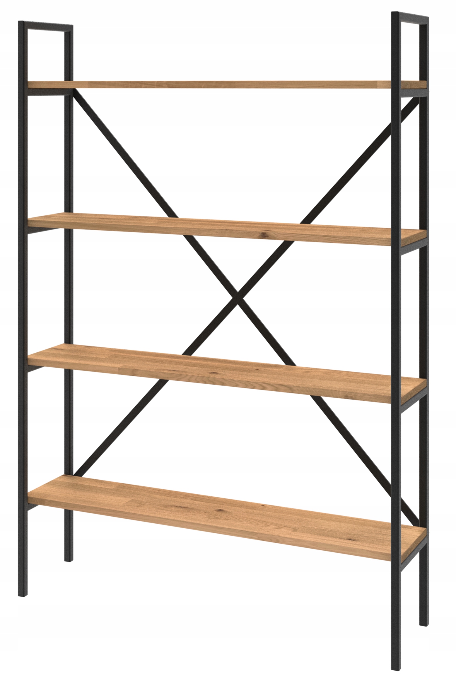 Regál loft industrial knihy dub Light 145x100x24