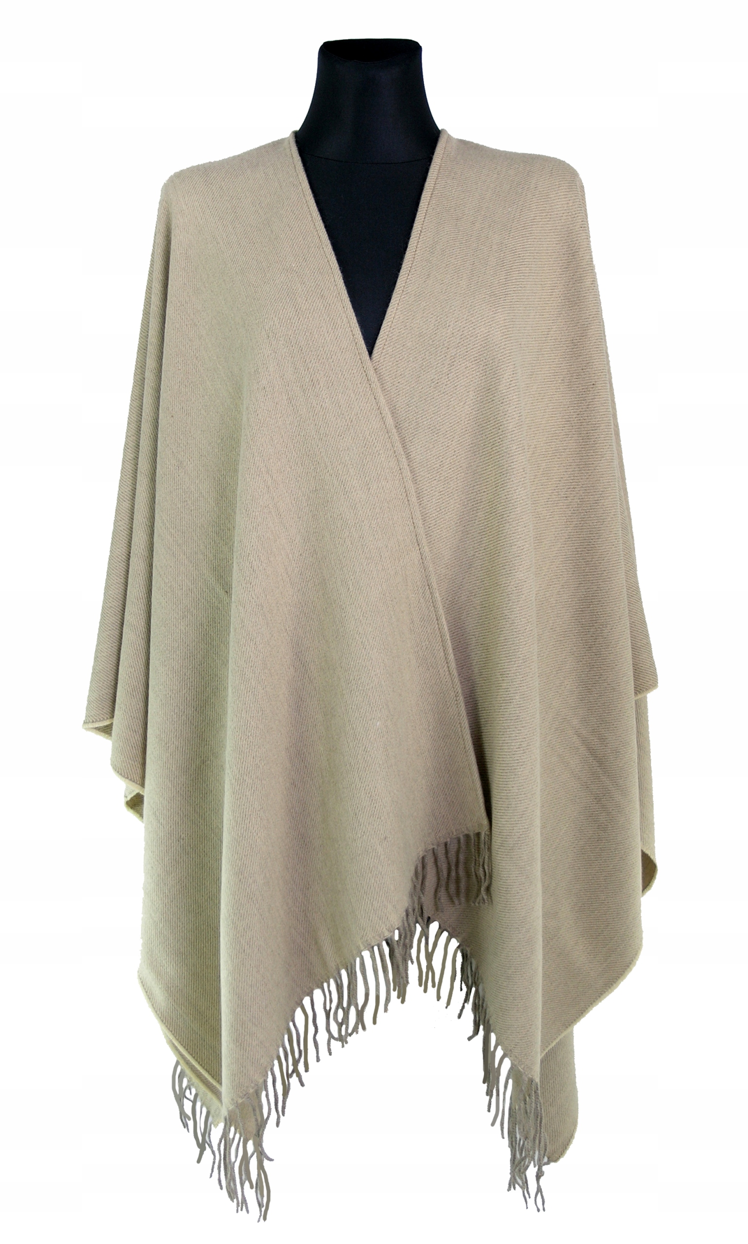 

Ponczo kolor lniany beżowy 40% Wełny 42 - 56