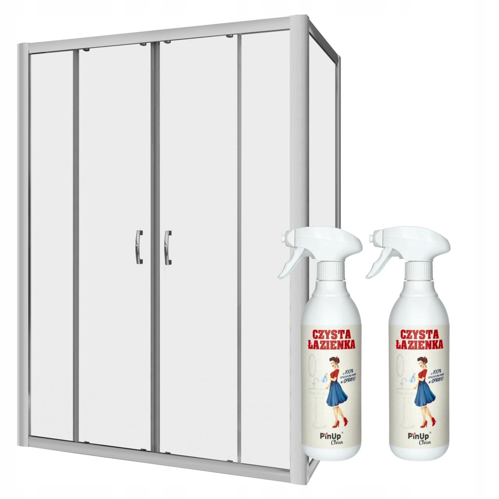 Kabina prysznicowa prysznic 150x75 przejrzyste pianka czyszcząca PinUp