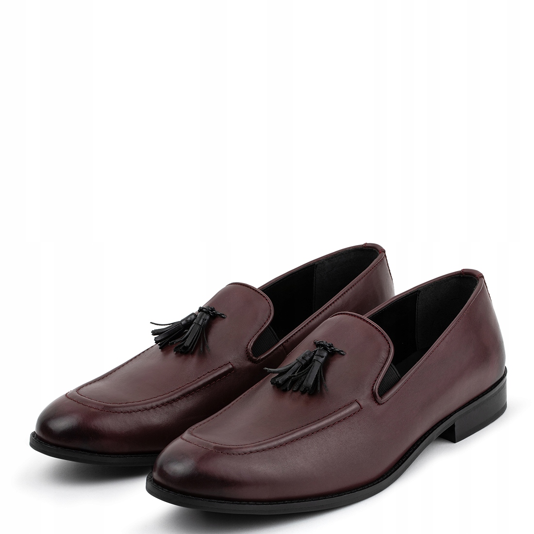 Pánské loafersy v barvě bordó s třásněmi Pako Lorente vel