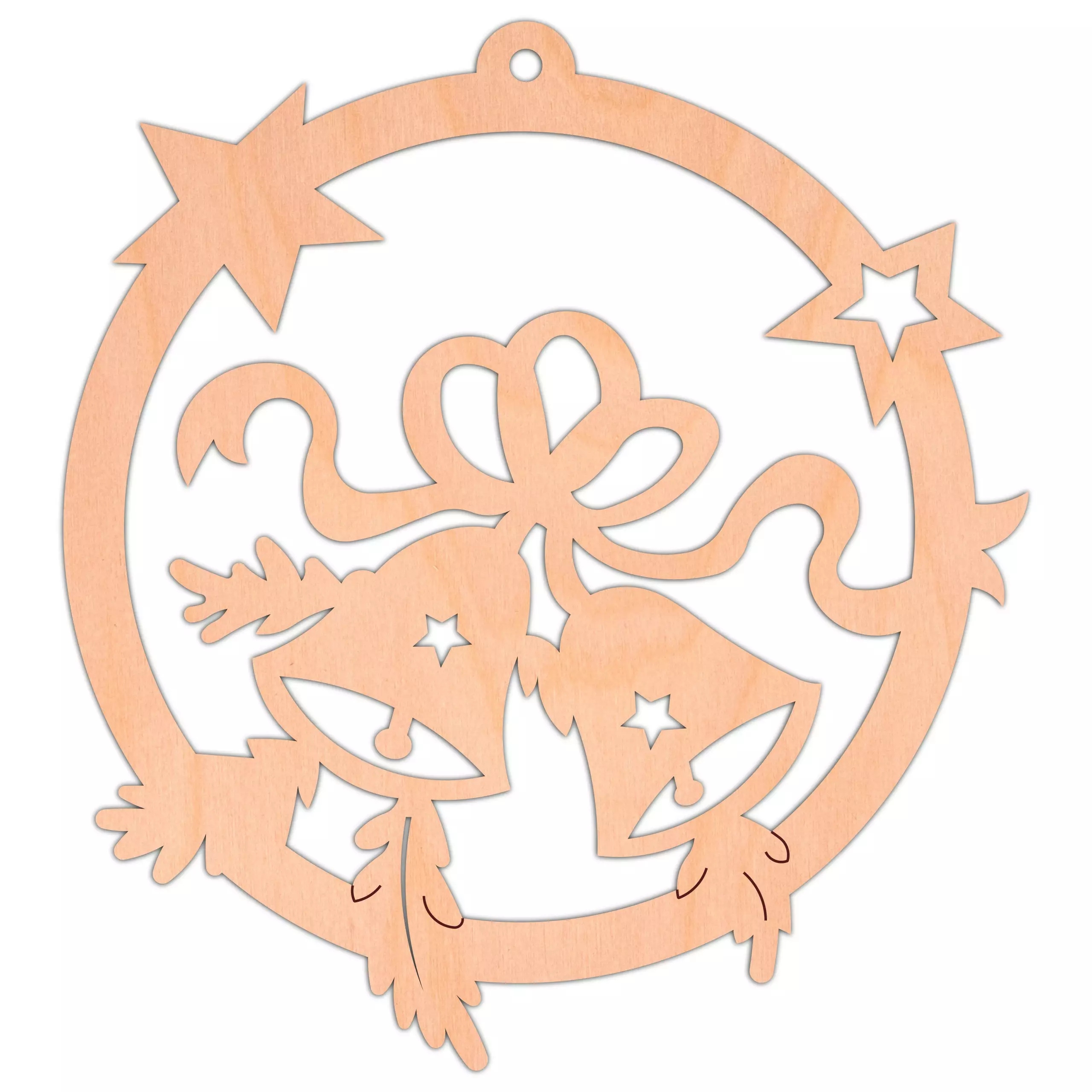 

Bombka dzwonki drewniane 8,5x8cm 1szt Święta eko