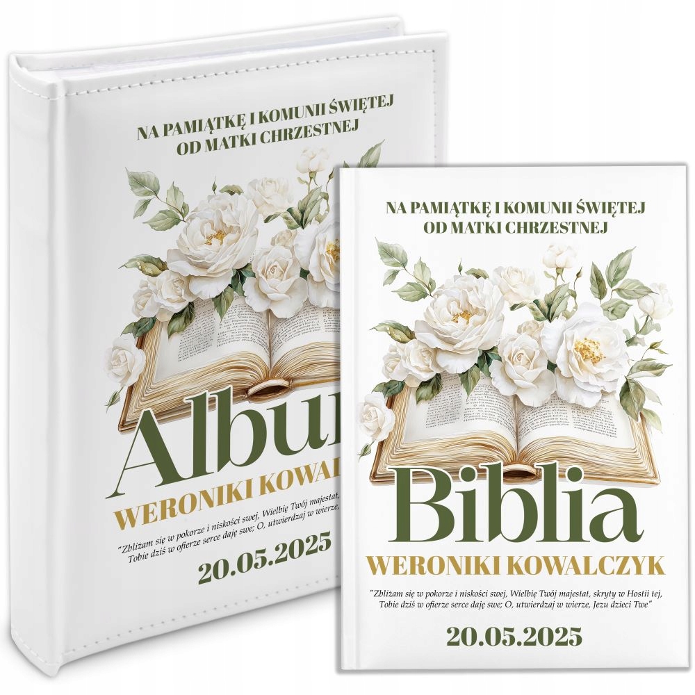 Sada Album Bible Dárek Svaté Přijímání Svatá Personalizovaná Památka Na Přijímání