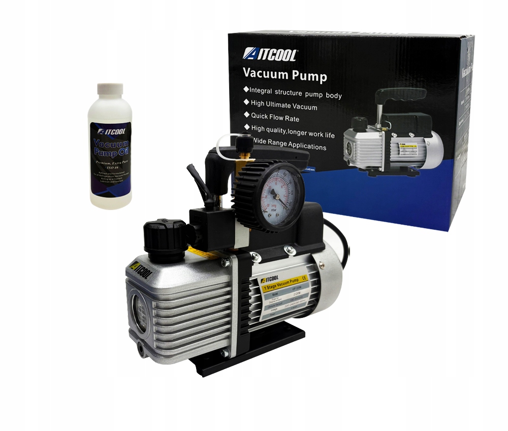 Vákuová pumpa na klimatizáciu Aitcool VP120M-SG 51L/min s manometrom