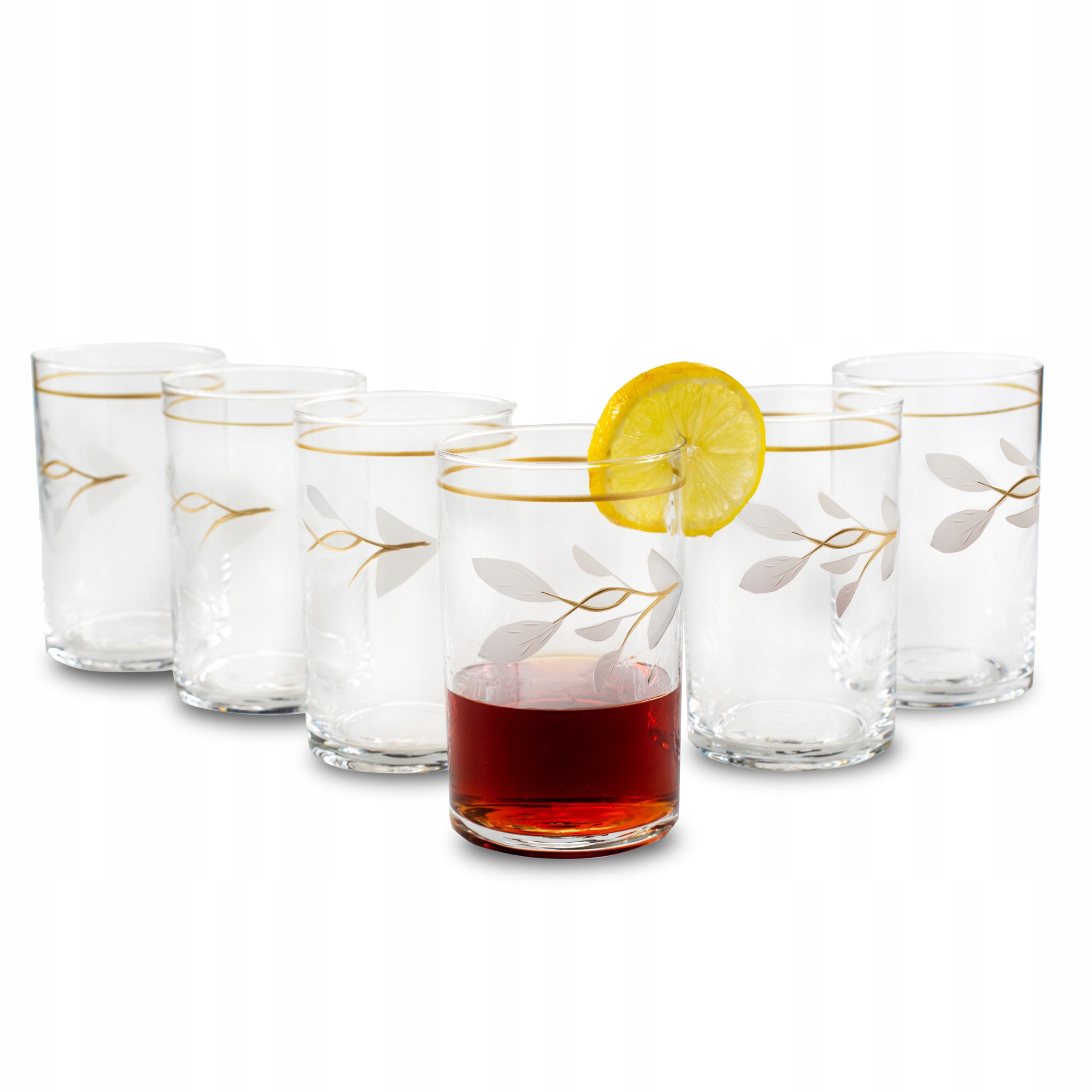 

Szklanki do herbaty dekorowane 6szt. 250ml Gałązka