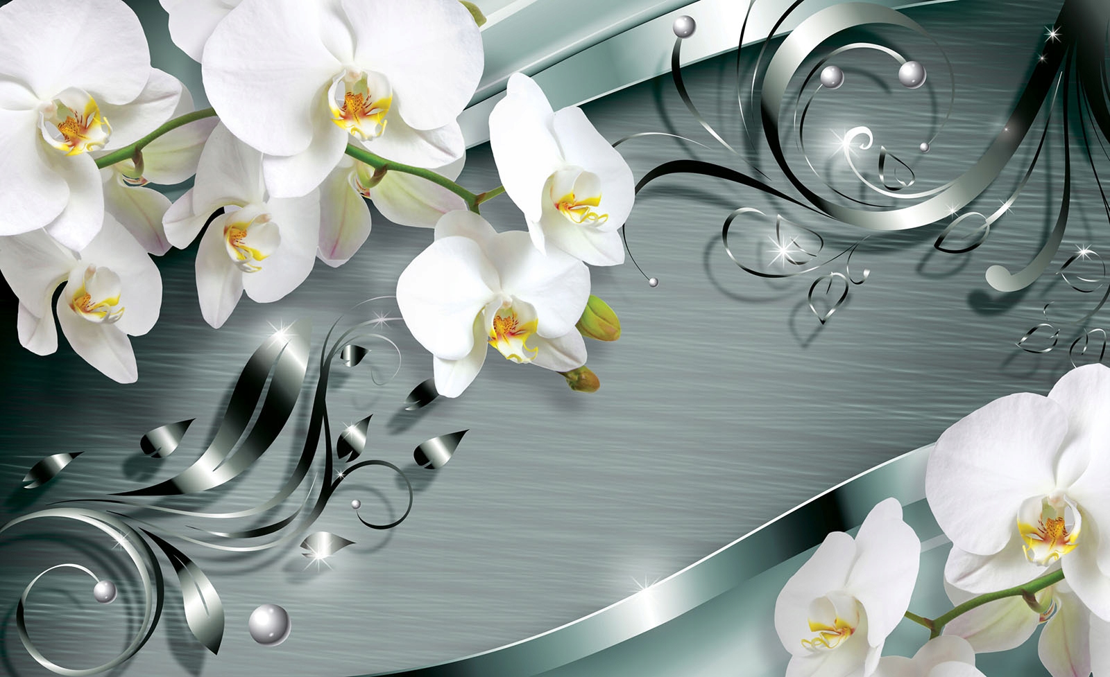 Vliesová fototapeta Bílé orchideje Elegance a prostor 250x175 lepidlo