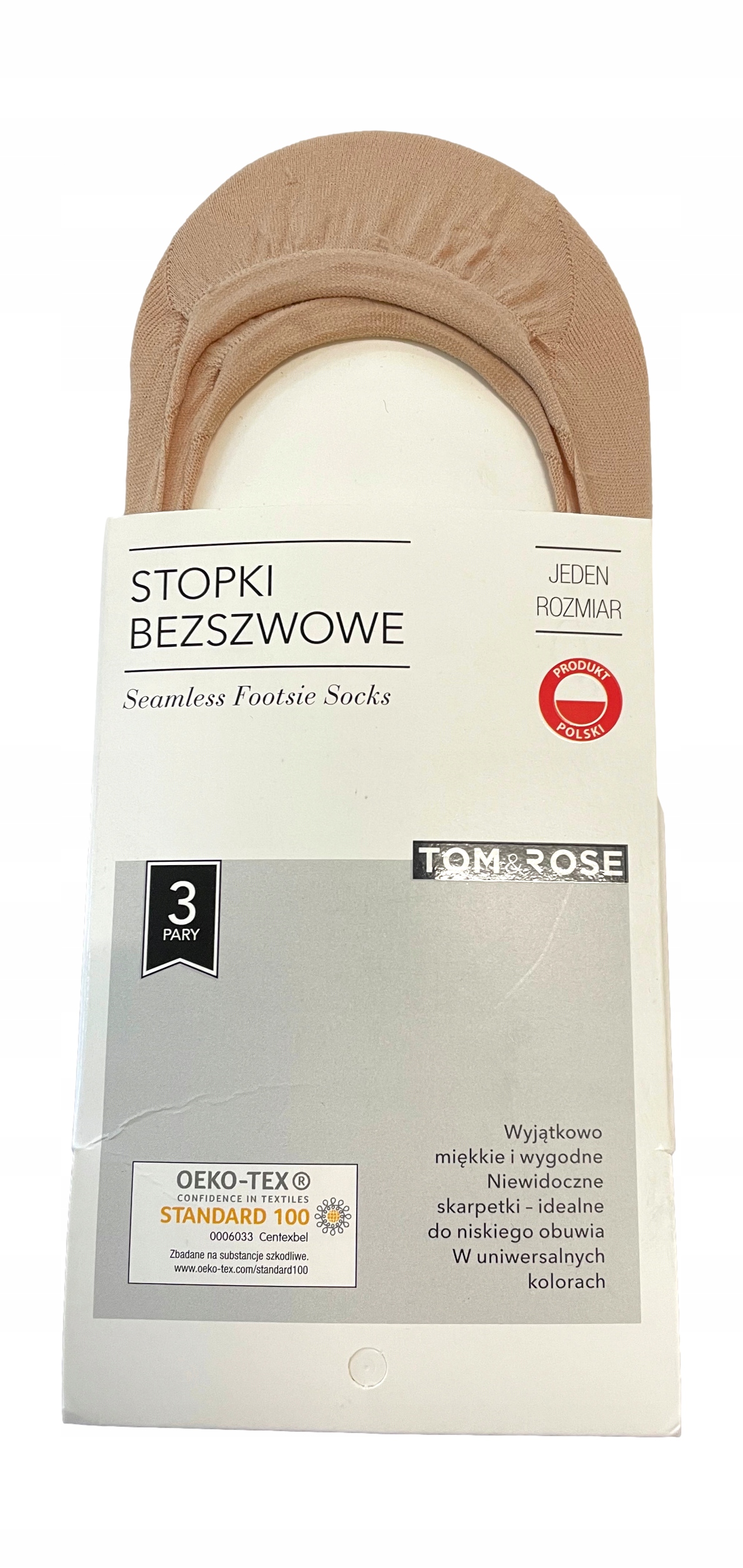 

3PAK Stopki Bezszwowe skarpetki Beż