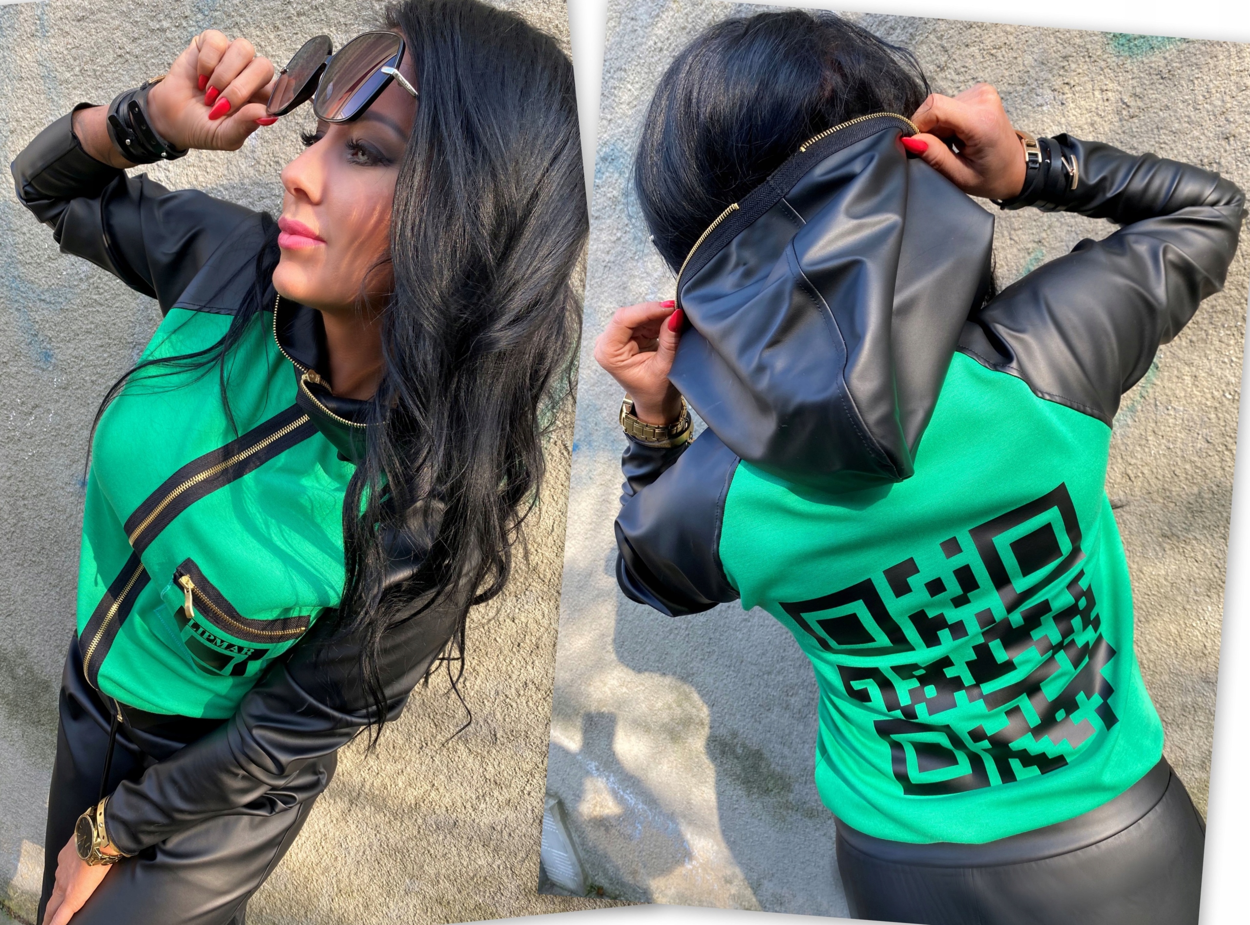 LipMar Print KURTKA nadruk MUST HAVE Zip skóra S36 Rodzaj bomber