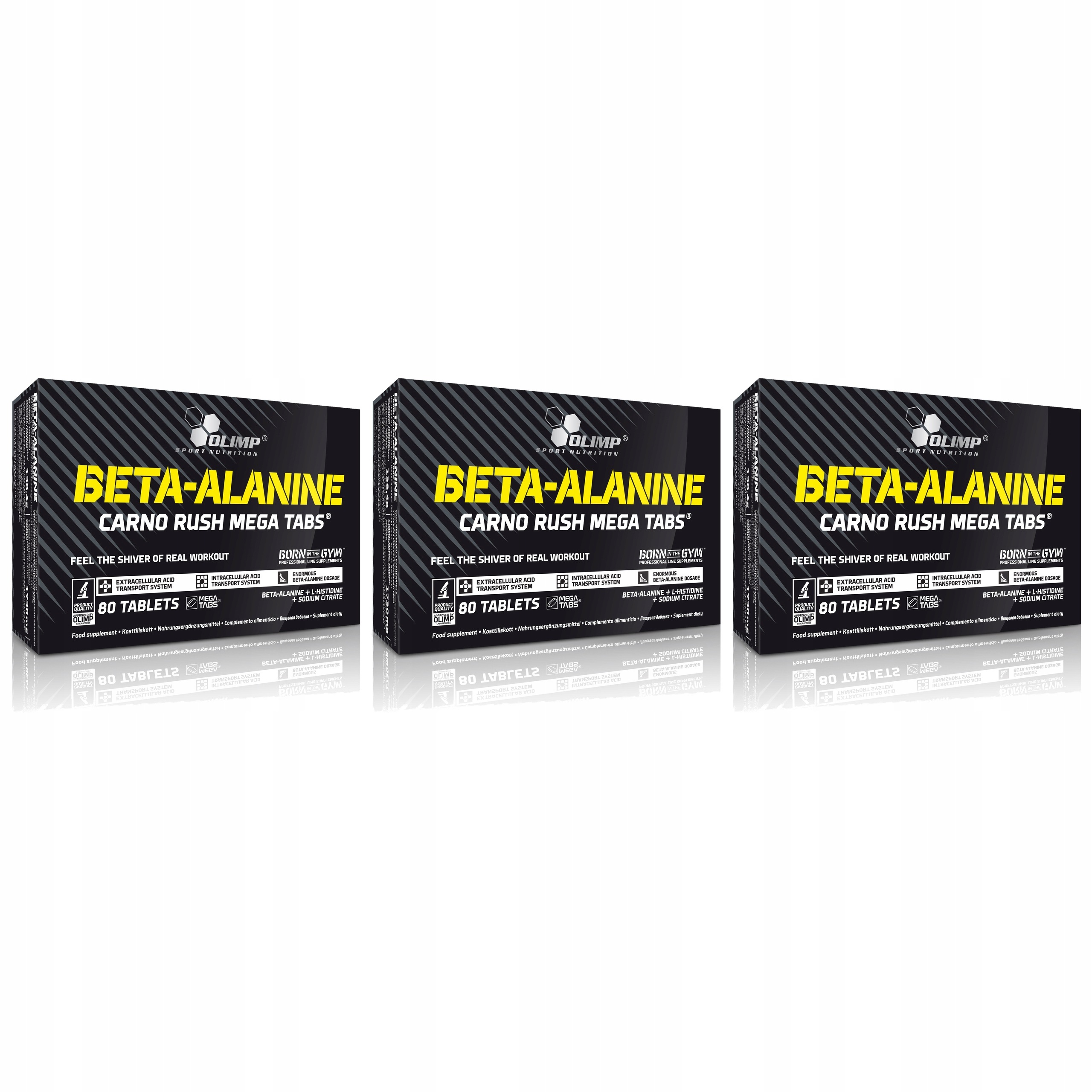 3x Olimp Beta Alanine Carno Rush 80tabs Výkon Pevnost Regenerace
