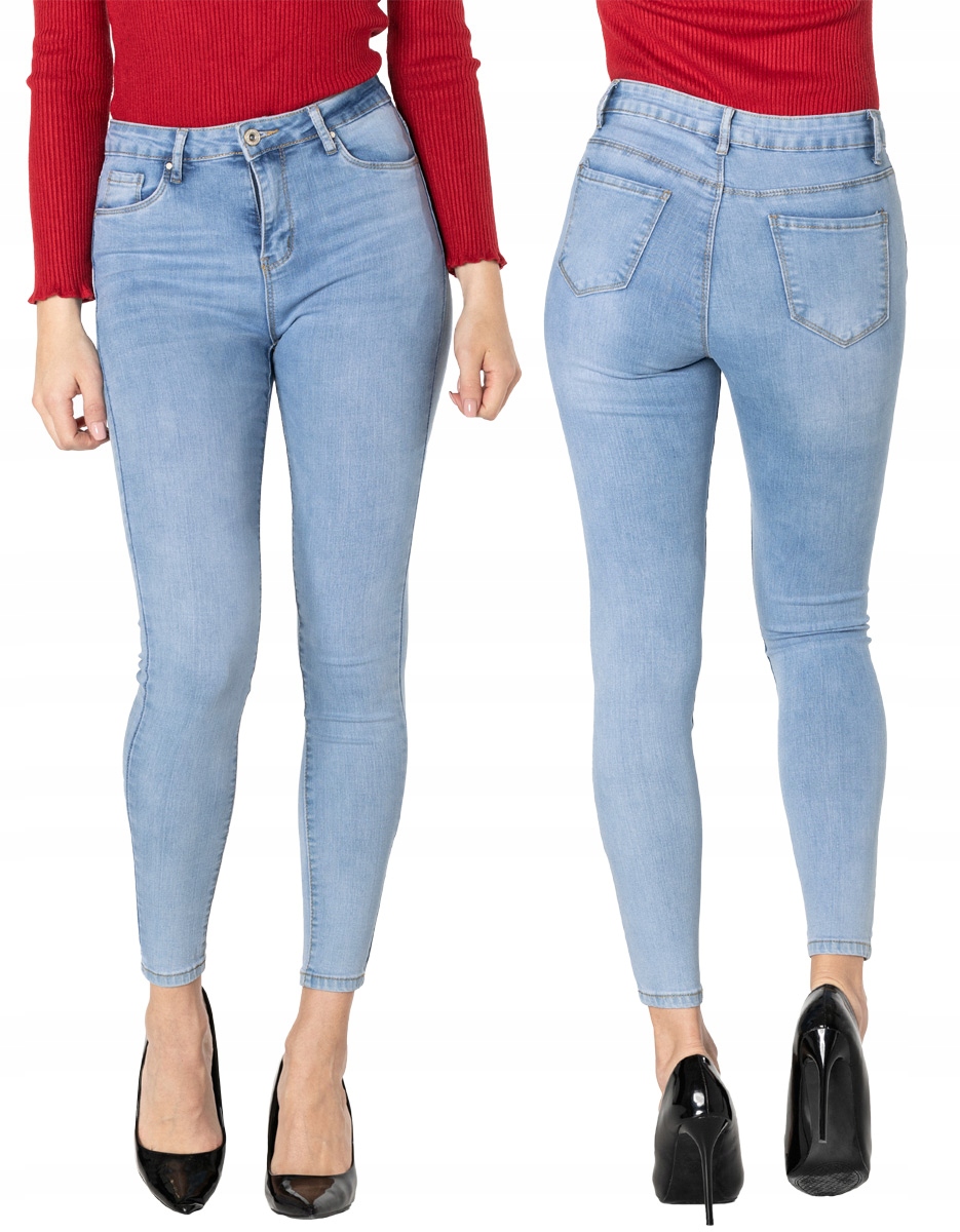 

Jasne Jeansy Rurki Slim Spodnie Damskie 37162 W27