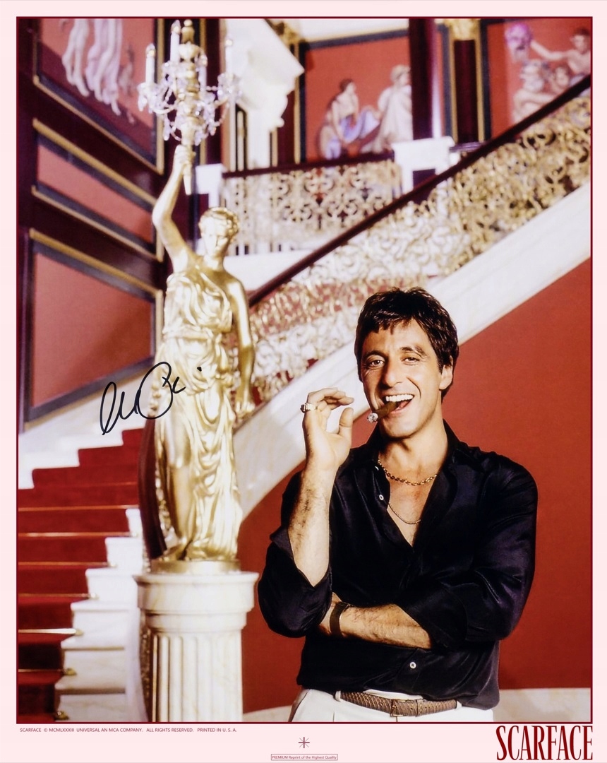 SCARFACE (1983) MEGA UNIKAT FotoPoster UNIQUE PREMIUM - Al Pacino Autograf!