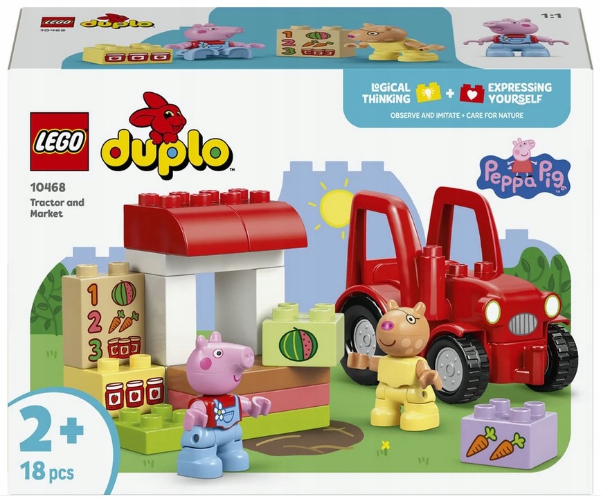 Stavebnice prasátko Pepa Traktor A Trh 10468 Lego Duplo