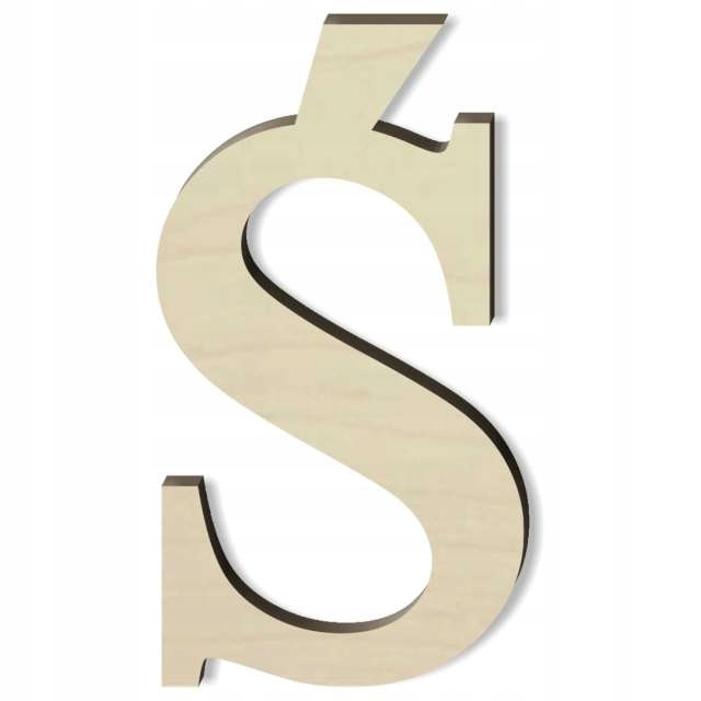 

drewniana Litera literka Ś Times napis rozm.M 10cm