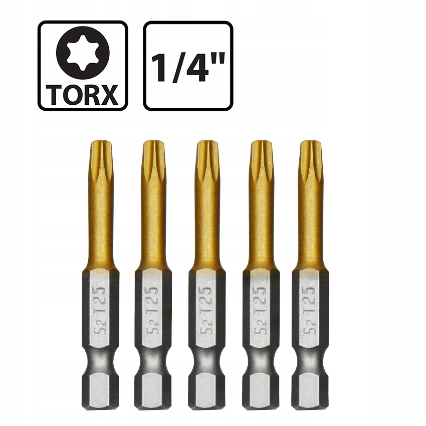 

Końcówka Wkrętakowa TX25 1/4" 50 MM 5 Sztuk