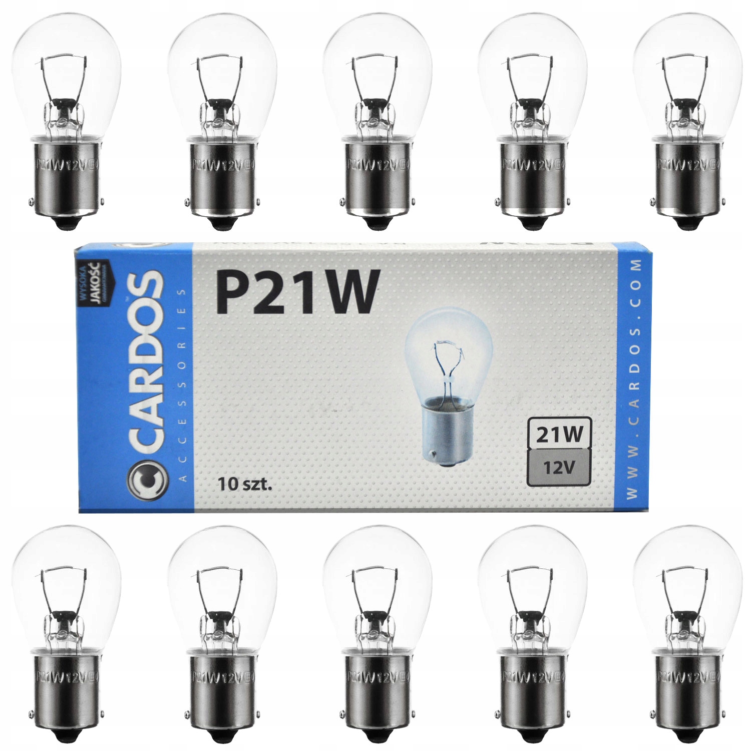 Żarówka P21W 12V 21W Cardos 10 Sztuk