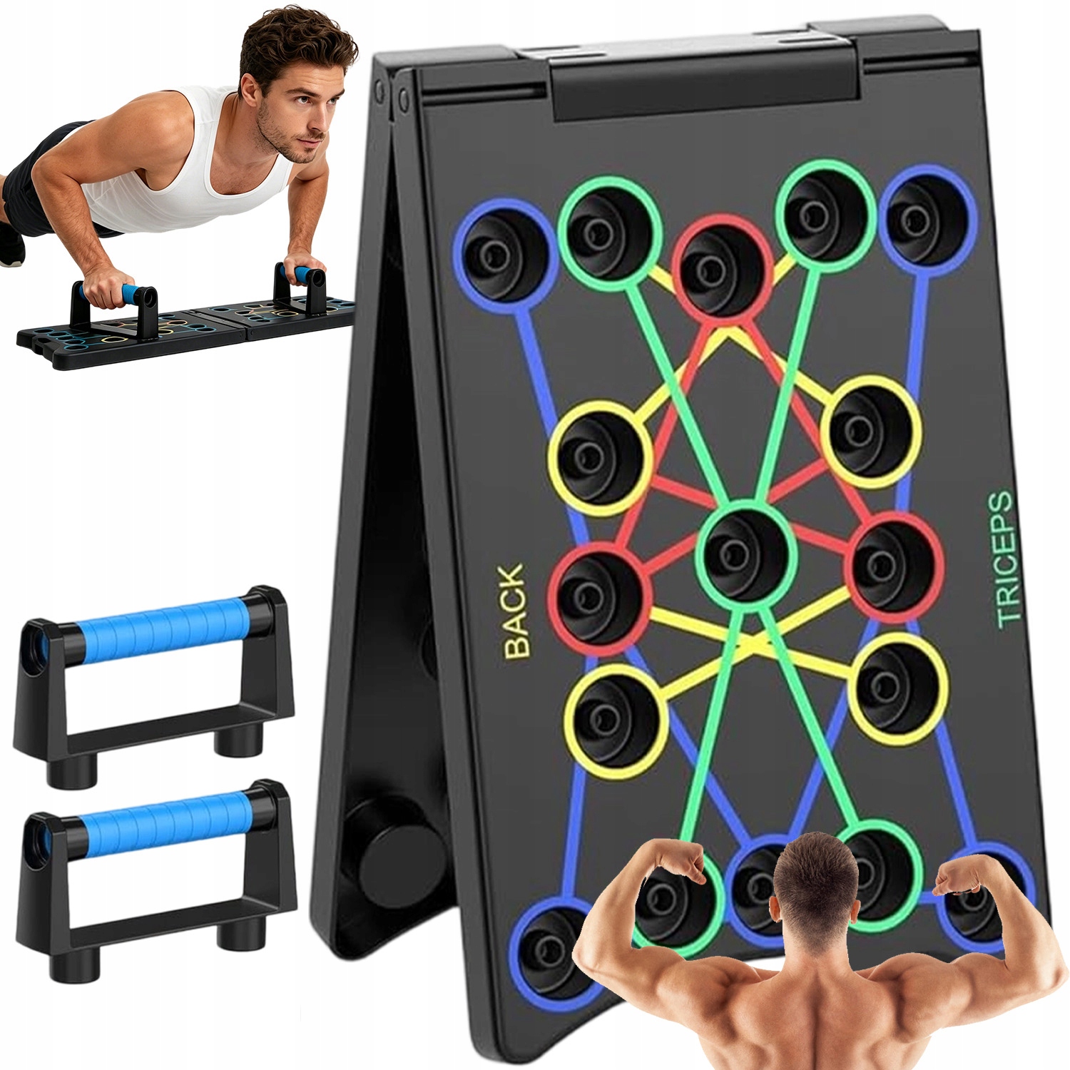 Uchwyty Do Pompek Deska Fitness Mocna Przenośna Solidna Do Ćwiczeń Brzucha