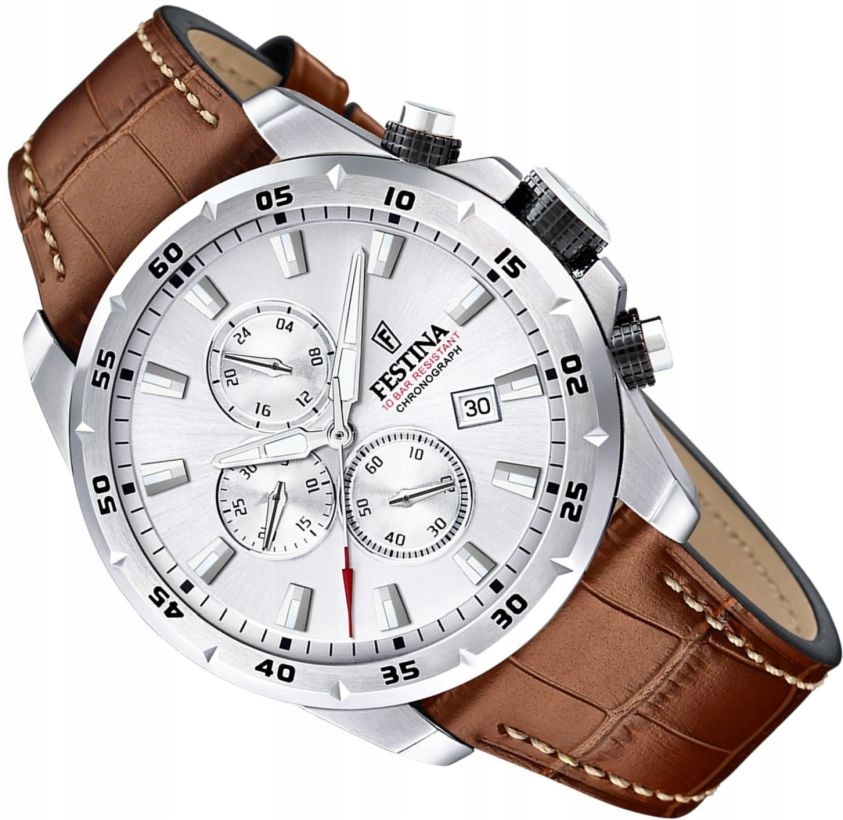 Nové Pánské Hodinky Festina F20692/1 Timeless Chrono S Řemínkem Krabička 45mm