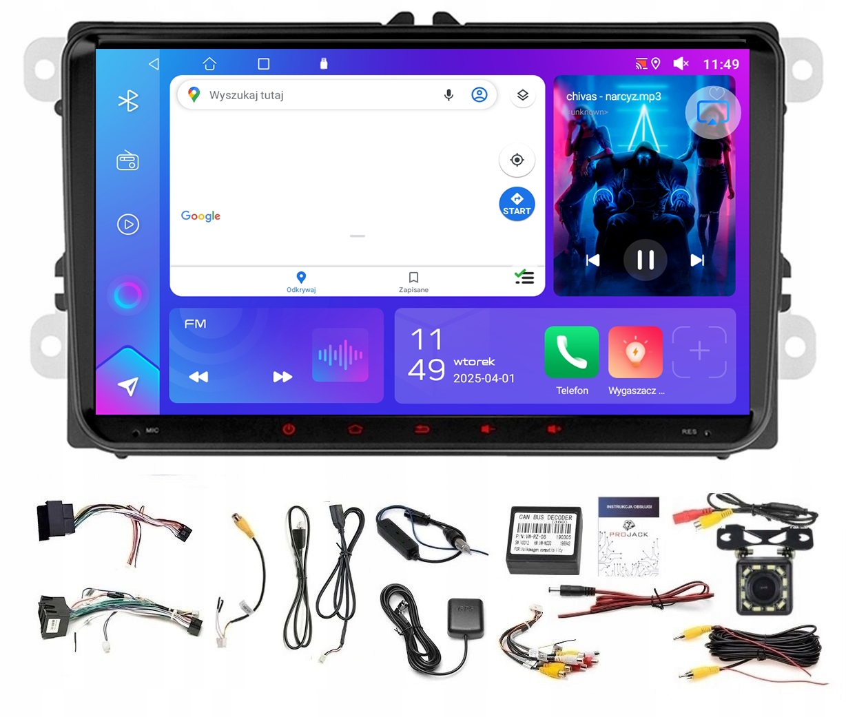 Rádio Navigácia Gps Android Vw Multivan 2015-2019 Wifi Carplay 2GB 64GB