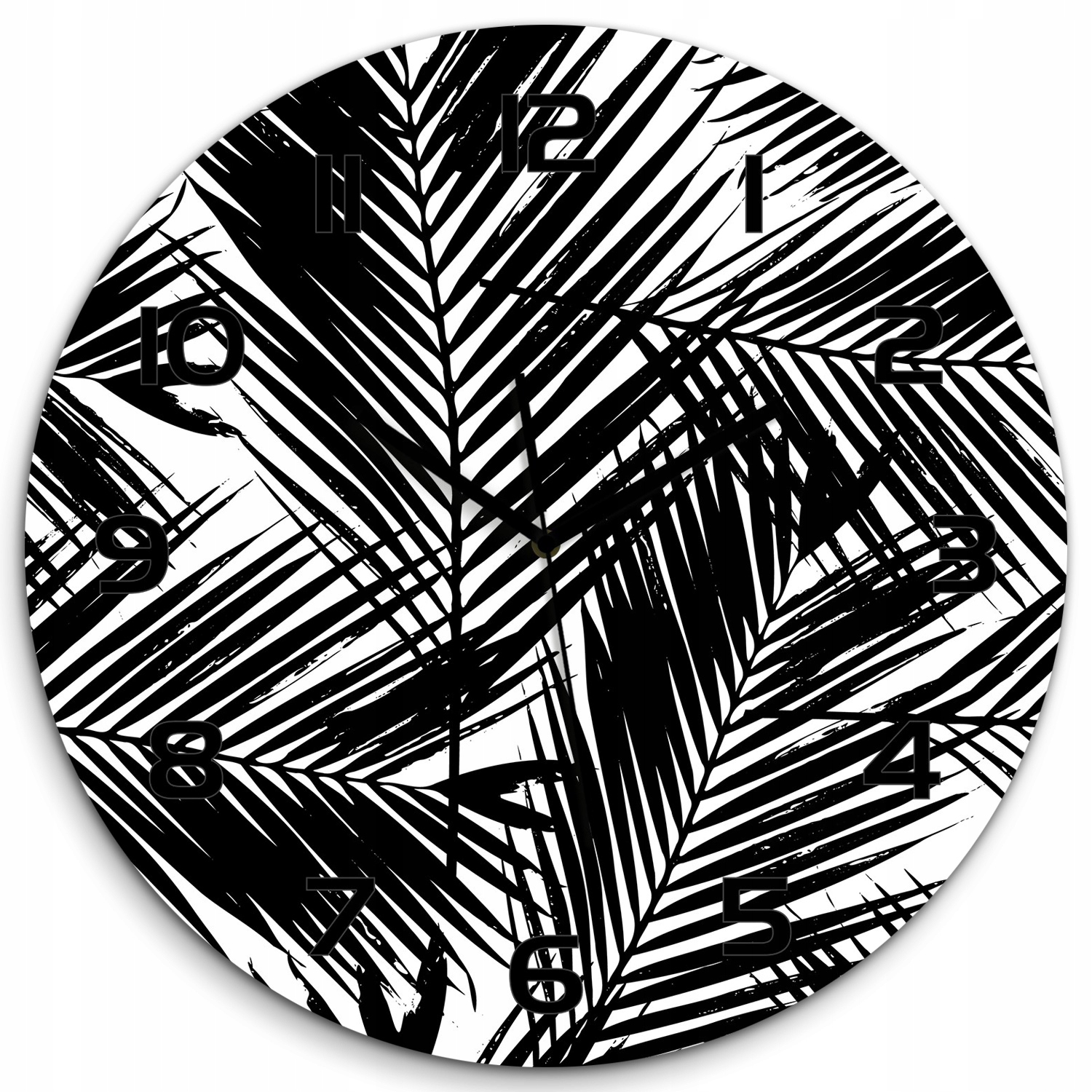 

Duży zegar ze szkła hartowanego Liście palmy fi 60