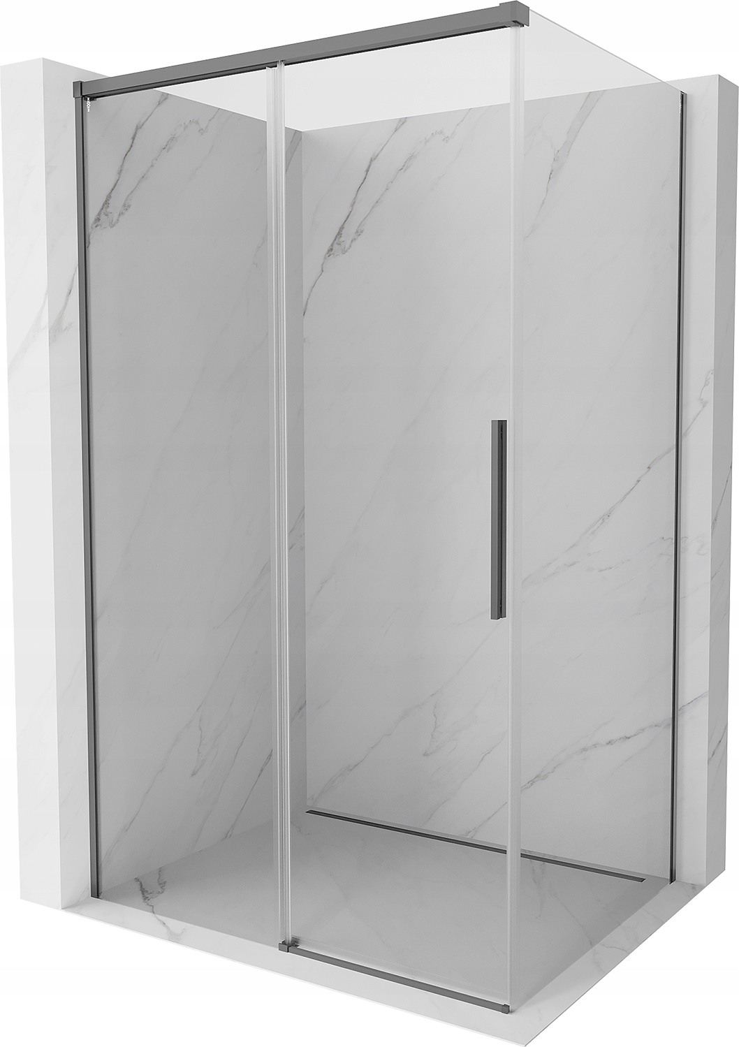Mexen Rox Kabina Prysznicowa Rozsuwana 125X90 CM Transparent Gun Metal