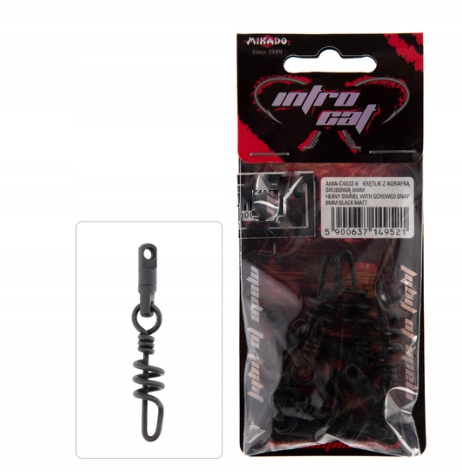 D Krętlik Z Agrafką Śrubową 5mm Czarny Matt op.5