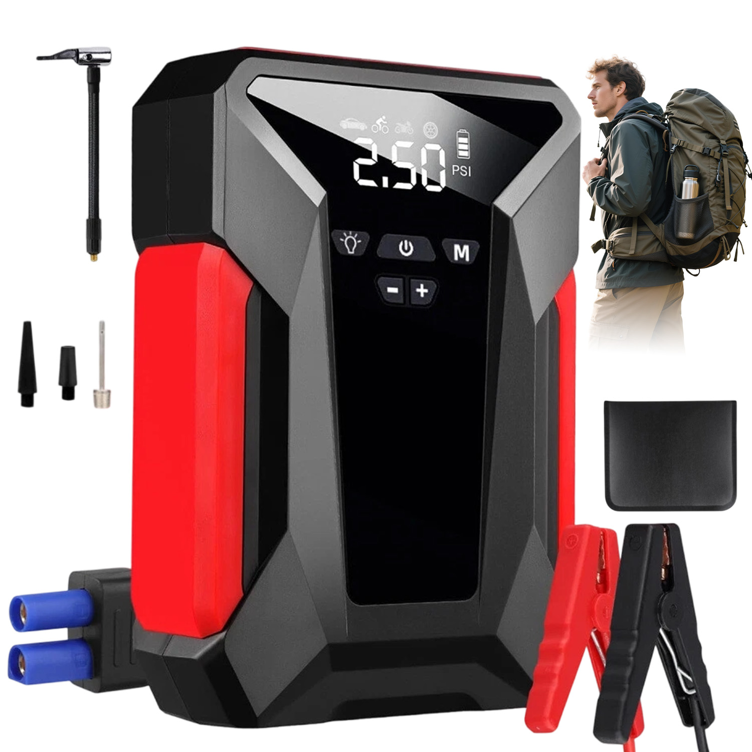 Startovací Zařízení Jump Starter Powerbank 2V1 99800 mAh 12V 600A S Led