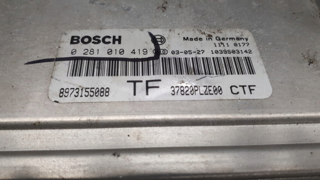 control unit of the engine HONDA CIVIC VII 0 281 010 419