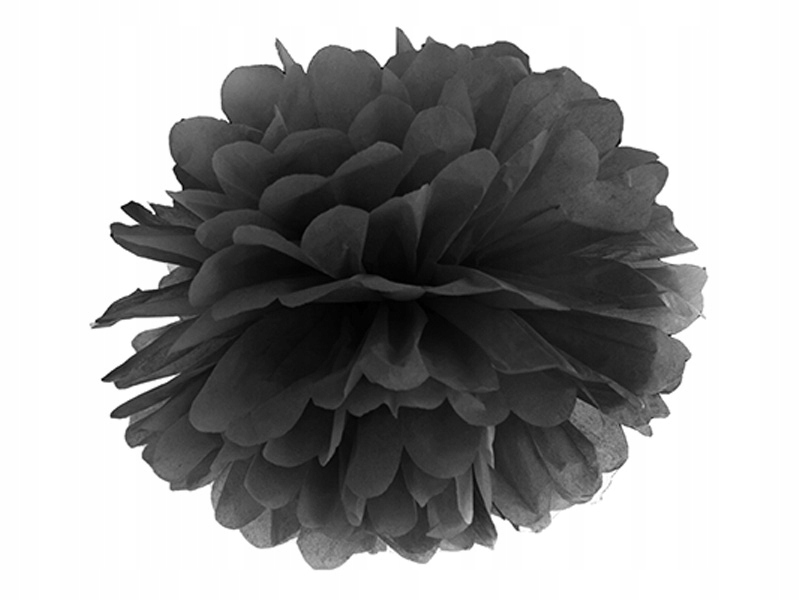 

Pompony Bibułowe Dekoracja Sali 25cm Czarne