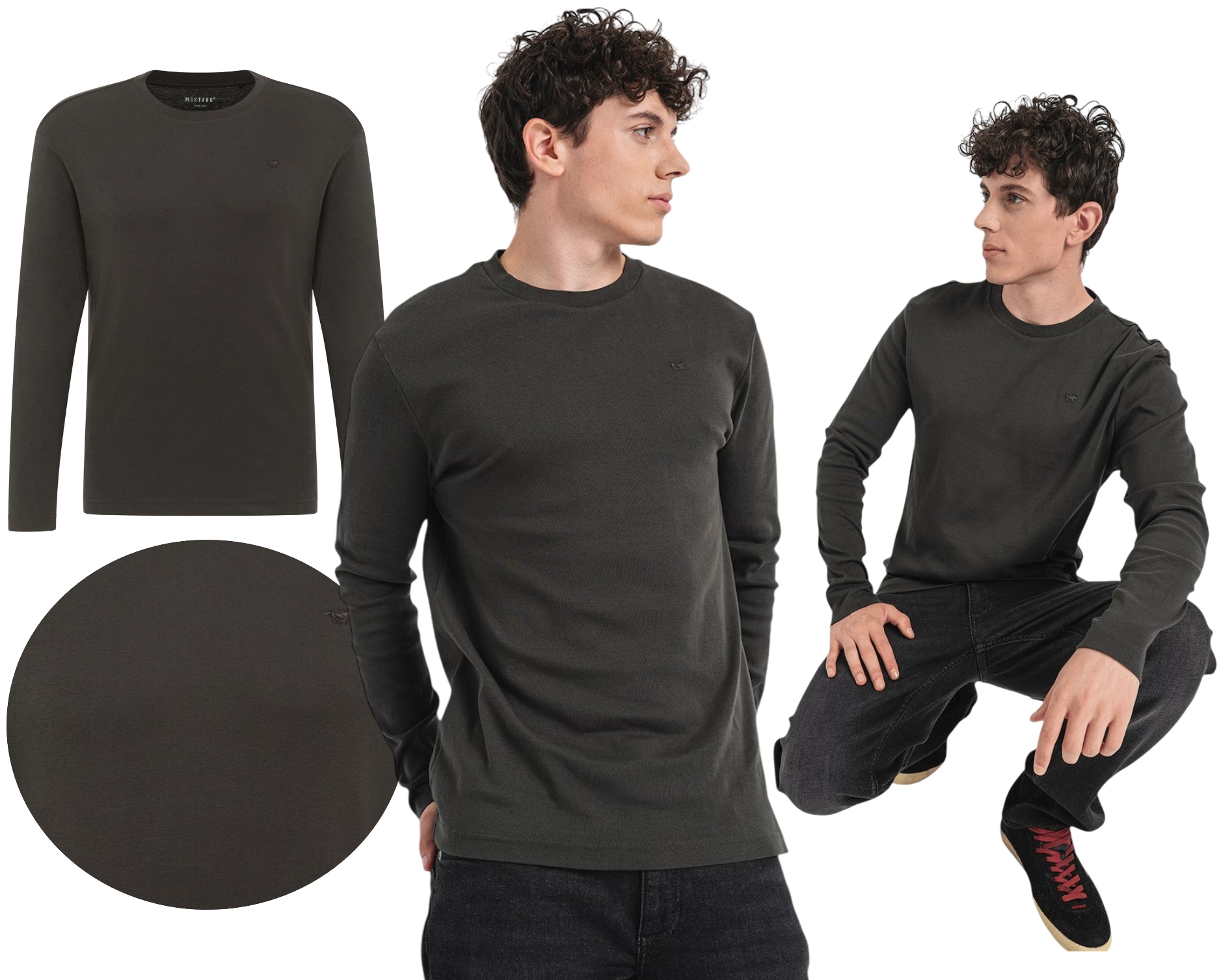 Tričko s dlouhým rukávem Pánské s dlouhým rukávem Mustang Arlington Slim vel. XXL